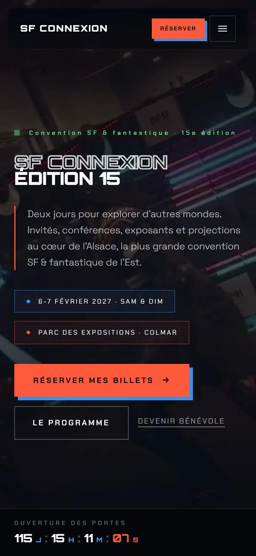 Page d'accueil de sf-connexion.fr sur mobile